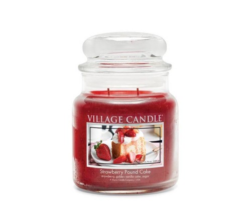Декоративная свеча Village Candle Клубничный торт (389 грамм)