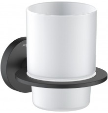 AQ4204MB ОБЕРОН стакан с держателем, матовый черный AQ4204MB