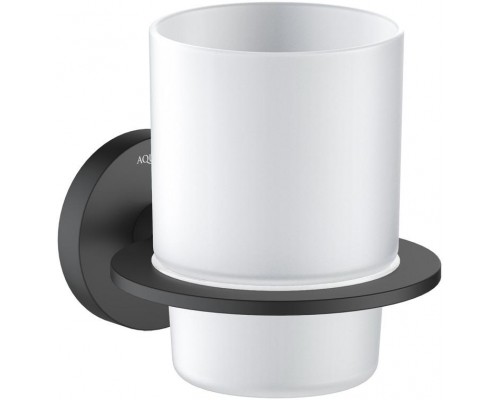 AQ4204MB ОБЕРОН стакан с держателем, матовый черный AQ4204MB