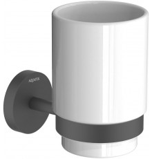 AQ4604MB БЕТТА стакан с держателем, матовый черный AQ4604MB