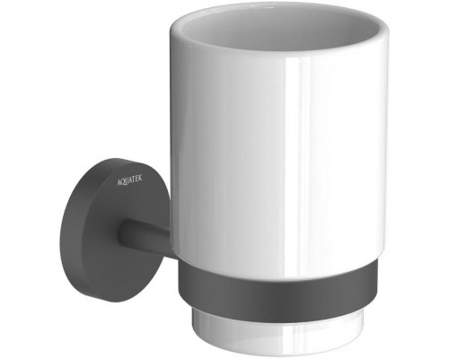 AQ4604MB БЕТТА стакан с держателем, матовый черный AQ4604MB