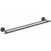 AQ4230MB ОБЕРОН полотенцедержатель двойной 600 мм, матовый черный AQ4230MB