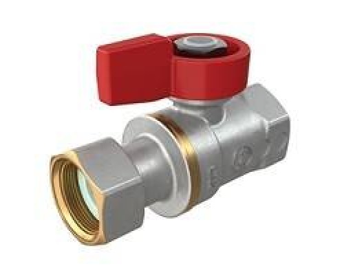 Кран шаровой 3/4F x 3/4гайка - красн. рук., с вн. резьбой для котлов и счетчиков Кран шаровой 3/4F x 3/4гайка - красн. рук., с вн. резьбой для котлов и счетчиков