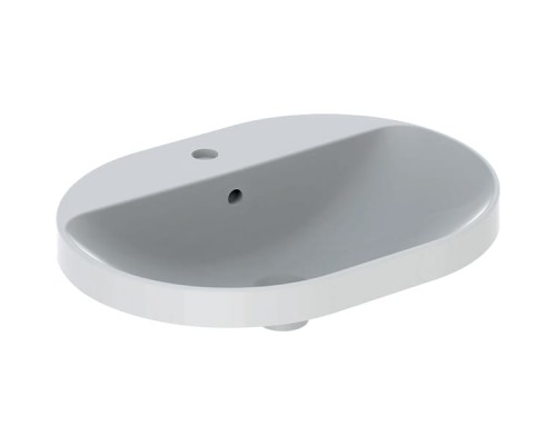 500.732.01.2 Geberit VariForm Раковина встраиваемая в столешницу эллиптической формы, 60х45 см, с отв. под смеситель, с отв. перелива 500.732.01.2
