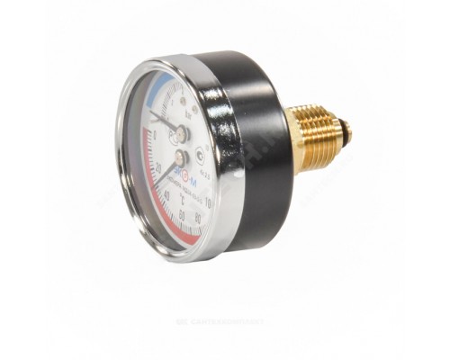 Термоманометр 120С 1,0МПа Дк80 G1/4"осевой в/к перех G1/2" L=40мм ЭКОМЕРА