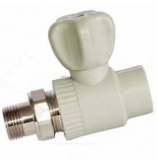 Кран шаровой PP-R сер Дн20х1/2" НР прям д/рад РосТурПласт 27903