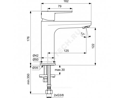 Смес/умыв CERAFINE O однор лит/изл Ideal Standard BC554XG