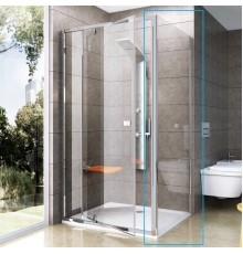 PPS-100 блестящая + Транспарент, PIVOT жесткая душевая стенка 90GA0C00Z1