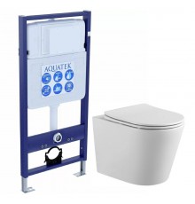 SET AQUATEK ВЕГА cmp (рама AQUATEK Standard INS-0000012(без клавиши и крепежа)+унитаз компакт ВЕГА AQ1904-00 с тонким сиденьем soft-close SET AQUATEK ВЕГА cmp