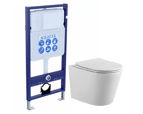 SET AQUATEK ВЕГА cmp (рама AQUATEK Standard INS-0000012(без клавиши и крепежа)+унитаз компакт ВЕГА AQ1904-00 с тонким сиденьем soft-close SET AQUATEK ВЕГА cmp
