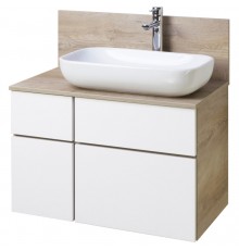 1A2445K0MIX40 Набор: 1A244501MIX40 Тумба-умывальник Мишель 80 Дуб Эндгрейн/ 1AX169WBXX000 Раковина Инфинити/ 1A253003MIX40 Мишель 80 Дуб Эндгрейн 1A2445K0MIX40