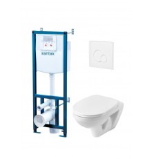 1.WH30.2.464 БОРЕАЛЬ ПЭК (подвес. унитаз с сиденьем soft close, инсталляция, панель бел. цвета) 1.WH30.2.464