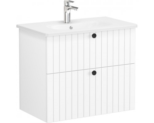 69436 Модуль Root Groove 80 см с круглой раковиной, 2 ящика, матовый белый 69436