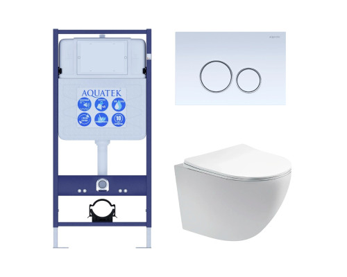 Комплект инсталляции 4 в 1 AQUATEK Европа T с унитазом AQ1900T-00 и клавишей KDI-0000015 SET AQUATEK ЕВРОПА T KDI15