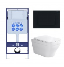 Set AQUATEK АМАДЕО (рама AQUATEK Standard INS-0000012 с звукоиз.прокладкой+крепеж KKI-0000002+кнопкаKDI-0000012+унитаз АМАДЕО AQ1163-00+крышка-сиденье SET AQUATEK АМАДЕО-012 4в1