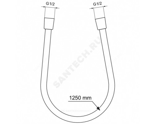 Шланг/душ IDEALFLEX имп/имп-конус пов 1,25м Ideal Standard BE125XG