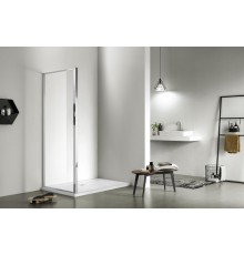 AQ ARI WA 09020CH Неподвижная душевая стенка 900x2000, для комбинации с дверью, профиль хром, стекло прозрачное (AQ NAA 6310-90) AQ ARI WA 09020CH