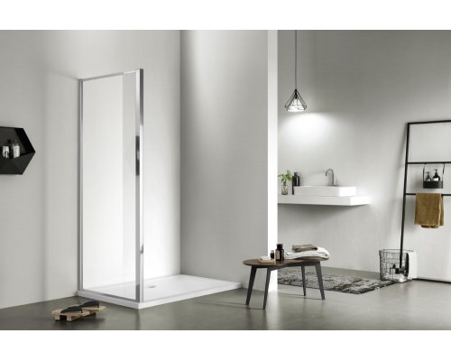 AQ ARI WA 09020CH Неподвижная душевая стенка 900x2000, для комбинации с дверью, профиль хром, стекло прозрачное (AQ NAA 6310-90) AQ ARI WA 09020CH