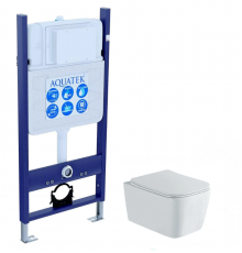 SET AQUATEK ЛИБРА N-14 cm (рама AQUATEK Standard INS-0000014(без клавиши и крепежа)+унитаз ЛИБРА New компакт AQ1148N-00 с тонким сиденьем soft-close SET AQUATEK ЛИБРА N-14 cm