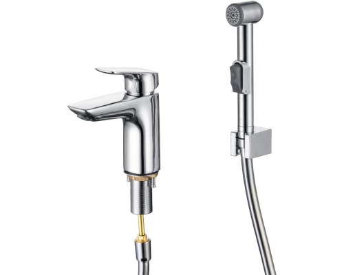 AQ1012CR ВЕГА смеситель для раковины 97 с гигиеническим ручным душем AQ1012CR