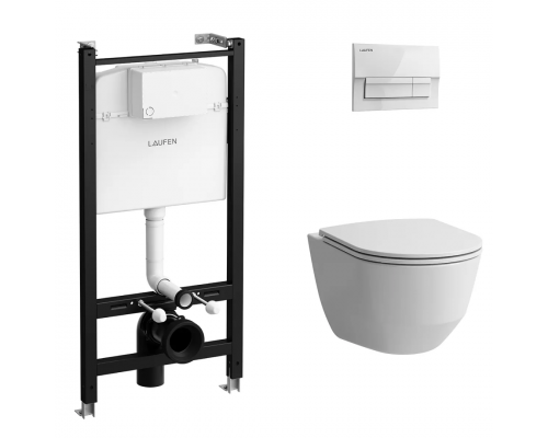 Z.RU93.0.761.6 ПЭК PRO чаша унитаза подвесная, безободковый смыв Rimless, инсталляция, сиденье с крышкой тонкое, панель смыва белая, Z.RU93.0.761.6