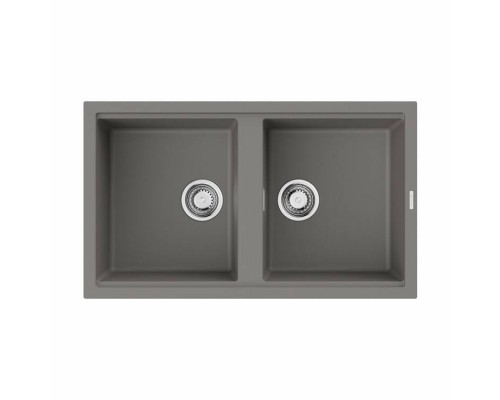 Мойка, OMOIKIRI, Kitagawa, шгв 860-510-200, отверстия для смесителя-2 промаркированных, чаши-2, цвет-leningrad grey