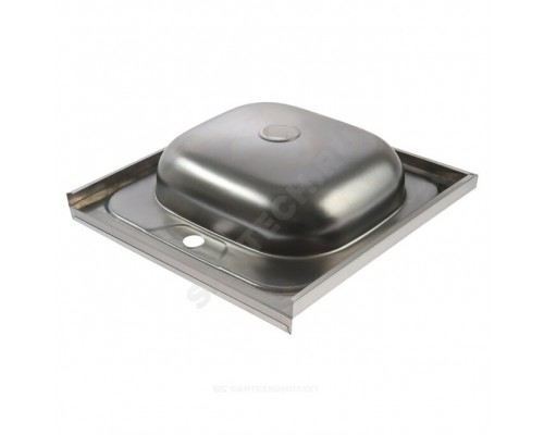 Мойка нерж AISI 430 накладн 500х500 0,6мм б/сиф 1 1/2 TRIO 50х50