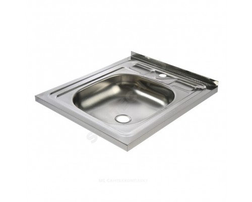 Мойка нерж AISI 430 накладн 500х600 0,6мм б/сиф 1 1/2 TRIO 50х60