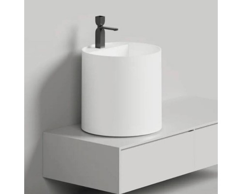 Раковина, Salini, Armonia Round Top, шгв 450-450-450, отверстия для смесителя-1, цвет-белый матовый