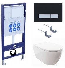 SET AQUATEK ПОЛАРИС (рама AQUATEK Standard INS-0000012+унитаз ПОЛАРИС AQ0700-00 с тонким сиденьем soft-close+ крепеж KKI-0000002 +панель KDI-0000026) SET AQUATEK ПОЛАРИС-026 4в1