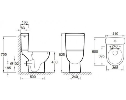 ODEON UP 18557K-00 унитаз под бачок 18557K-00