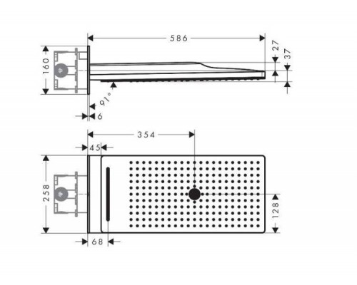 Верхний душ, Hansgrohe, Rainmaker Select, шгв 258-586-160, цвет-черный/хром