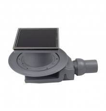 Трап, Pestan, Confluo Standard Black Glass 4, горизонтальный, DN-50, цвет решетки-чёрный, рамка-хром лянец