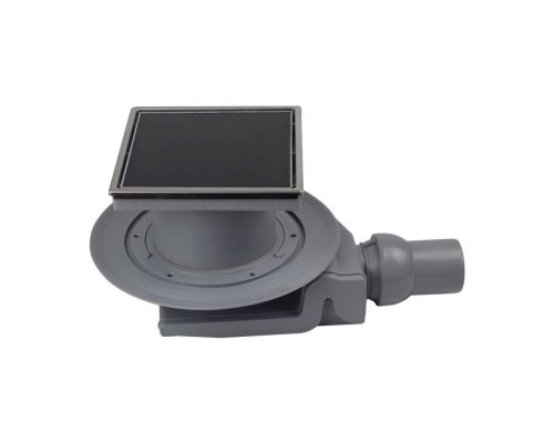Трап, Pestan, Confluo Standard Black Glass 4, горизонтальный, DN-50, цвет решетки-чёрный, рамка-хром лянец