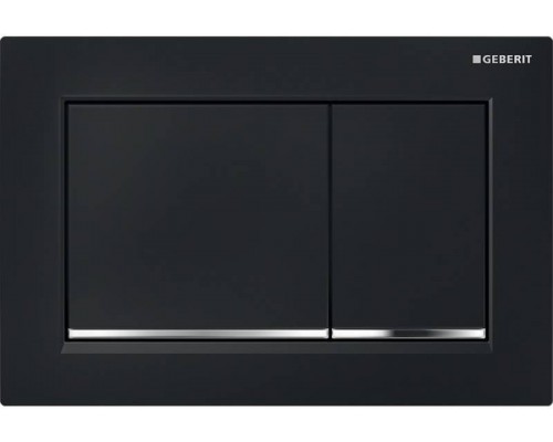 115.080.KM.1 Смывная клавиша Geberit Omega30 для двойного смыва к 111.003/030/060 черный/глянцевый хром 115.080.KM.1