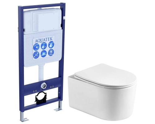 SET AQUATEK МИЯ Т (рама AQUATEK Standard INS-0000012(без клавиши и крепежа)+унитаз МИЯ AQ2004T-00 с тонким сиденьем soft-close SET AQUATEK МИЯ Т