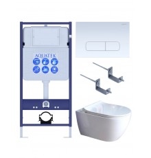 SET AQUATEK ПОЛАРИС (рама AQUATEK Standard INS-0000012+унитаз ПОЛАРИС AQ0700-01 с тонким сиденьем soft-close+ крепеж KKI-0000002 +панель KDI-0000013) SET AQUATEK ПОЛАРИС-01-013 4в1