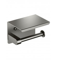 AQ4939BGM ЕВРОПА бумагодержатель с полкой, оружейная сталь (шлиф. черный хром) AQ4939BGM