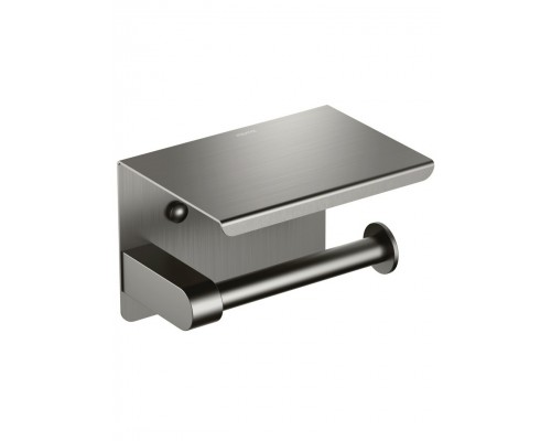 AQ4939BGM ЕВРОПА бумагодержатель с полкой, оружейная сталь (шлиф. черный хром) AQ4939BGM