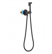 AQ1023MB БЕТТА комплект для гигиенического душа Select встроенный (смеситель + гигиеническая лейка + шланг), матовый черный AQ1023MB