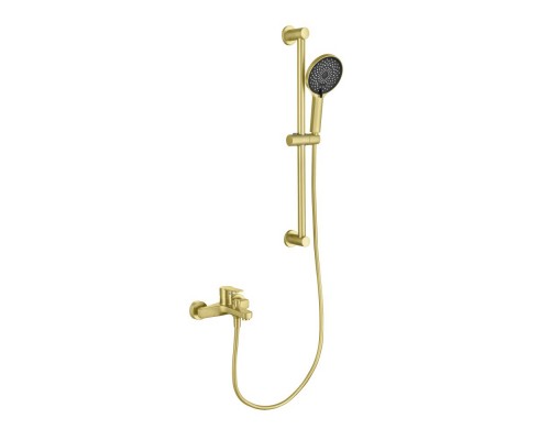 AQ1748BG ЛУГАНО смеситель для ванны с душевым гарнитуром 3jet, шлиф. золото AQ1748BG