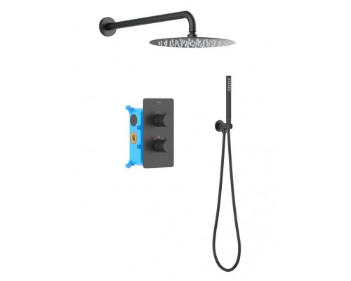 AQ1376MB ЕВРОПА Set 3 в 1 душевой комплект 2 режима, матовый черный AQ1376MB