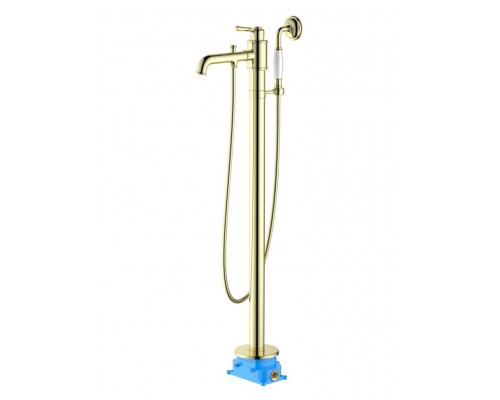AQ1545PG КЛАССИК смеситель для ванны напольный (внешняя и скрытая часть), полир. золото AQ1545PG
