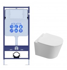 SET AQUATEK ТАУРУС Т (рама AQUATEK Standard INS-0000012(без клавиши и крепежа)+Унитаз подвесной AQ1580T-00 ТАУРУС с тонким сиденьем soft-close SET AQUATEK ТАУРУС Т