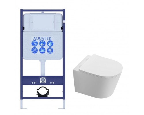 SET AQUATEK ТАУРУС Т (рама AQUATEK Standard INS-0000012(без клавиши и крепежа)+Унитаз подвесной AQ1580T-00 ТАУРУС с тонким сиденьем soft-close SET AQUATEK ТАУРУС Т