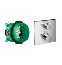 15714000S Set HG Ecostat Square термостатический смеситель для душа (15714000+01800180) 15714000S