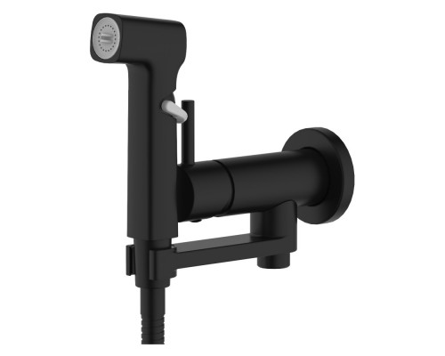 AQ1819MB НИКА комплект для гигиенического душа встроенный (смеситель + гигиеническая лейка + шланг), матовый черный AQ1819MB