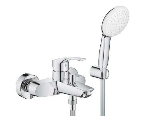 25276003 Eurosmart Смеситель однорычажный для ванны c душ набором (руч душ Tempesta 110 + душ шланг 1500 мм + держатель), хром (аналог арт. 3330220A) 25276003