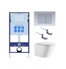 SET AQUATEK ЛИБЕРТИ-011 4в1 (рама AQUATEK Standard INS-0000012+крепёж KKI-0000002+клавиша KDI-0000011+унитаз ЛИБЕРТИ AQ1999T-00 с тонким сиденьем sc) SET AQUATEK ЛИБЕРТИ-011 4в1