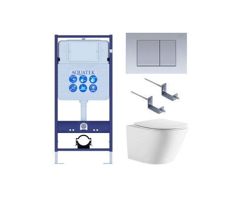 SET AQUATEK ЛИБЕРТИ-011 4в1 (рама AQUATEK Standard INS-0000012+крепёж KKI-0000002+клавиша KDI-0000011+унитаз ЛИБЕРТИ AQ1999T-00 с тонким сиденьем sc) SET AQUATEK ЛИБЕРТИ-011 4в1